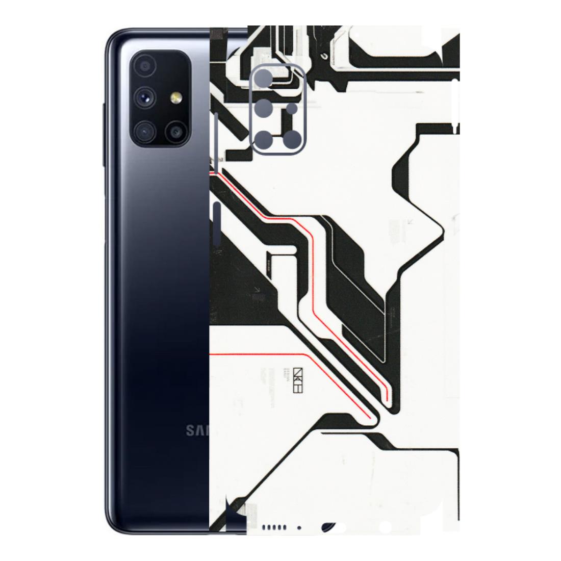 Samsung M/F/Note/Flip and C Phone Skins (All Models) - White Techy Logo - 3D Embossed Finish (L-312) Samsung Galaxy M51