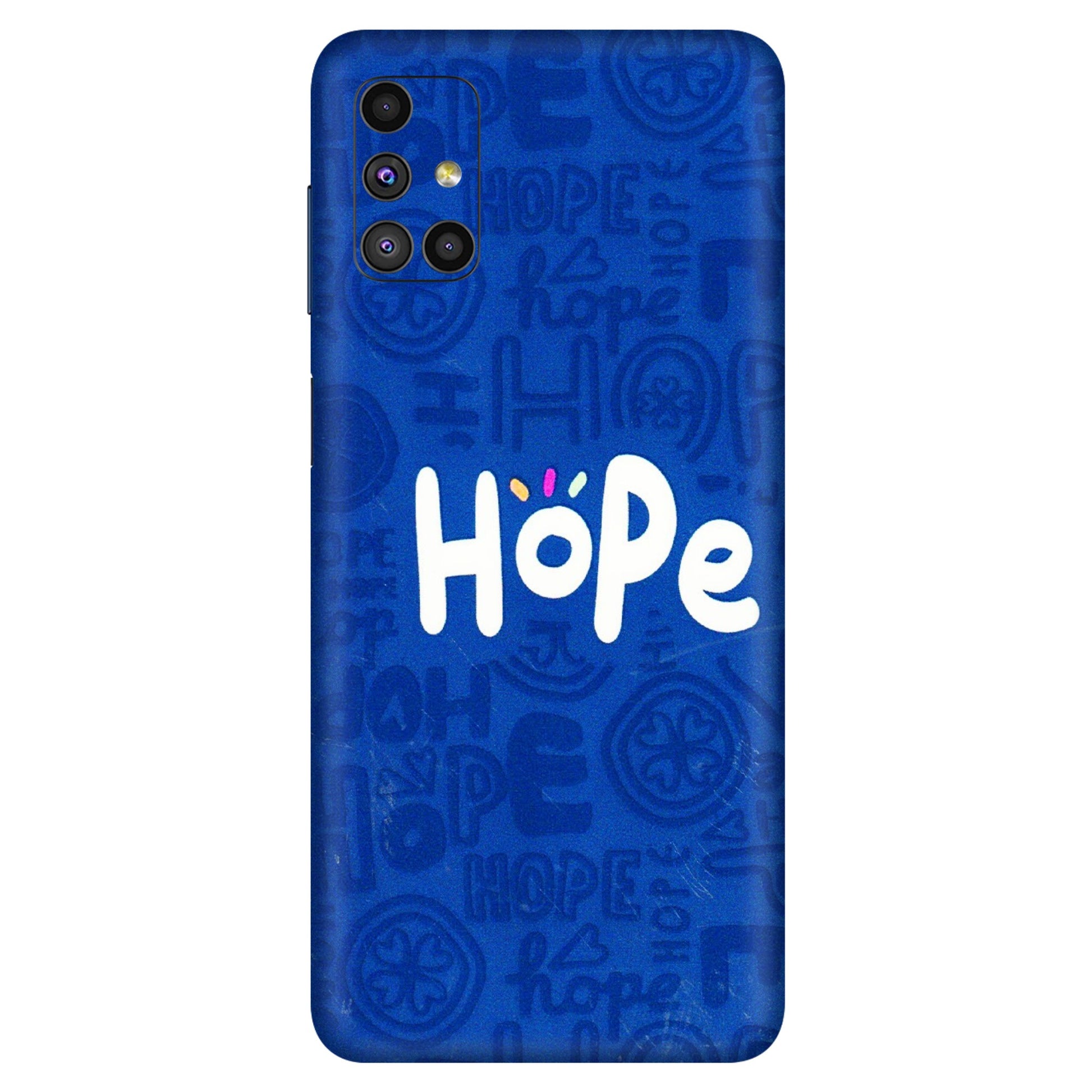 Samsung M/F/Note/Flip and C Phone Skins (All Models) - Hope Doodles Blue - 3D Embossed Finish (L-43) Samsung Galaxy M51