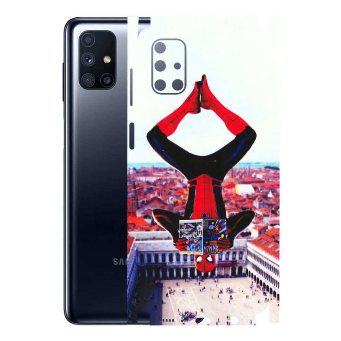 Samsung M/F/Note/Flip and C Phone Skins (All Models) - Spiderman Hanging - 3D Embossed Finish (L-53) Samsung Galaxy M51