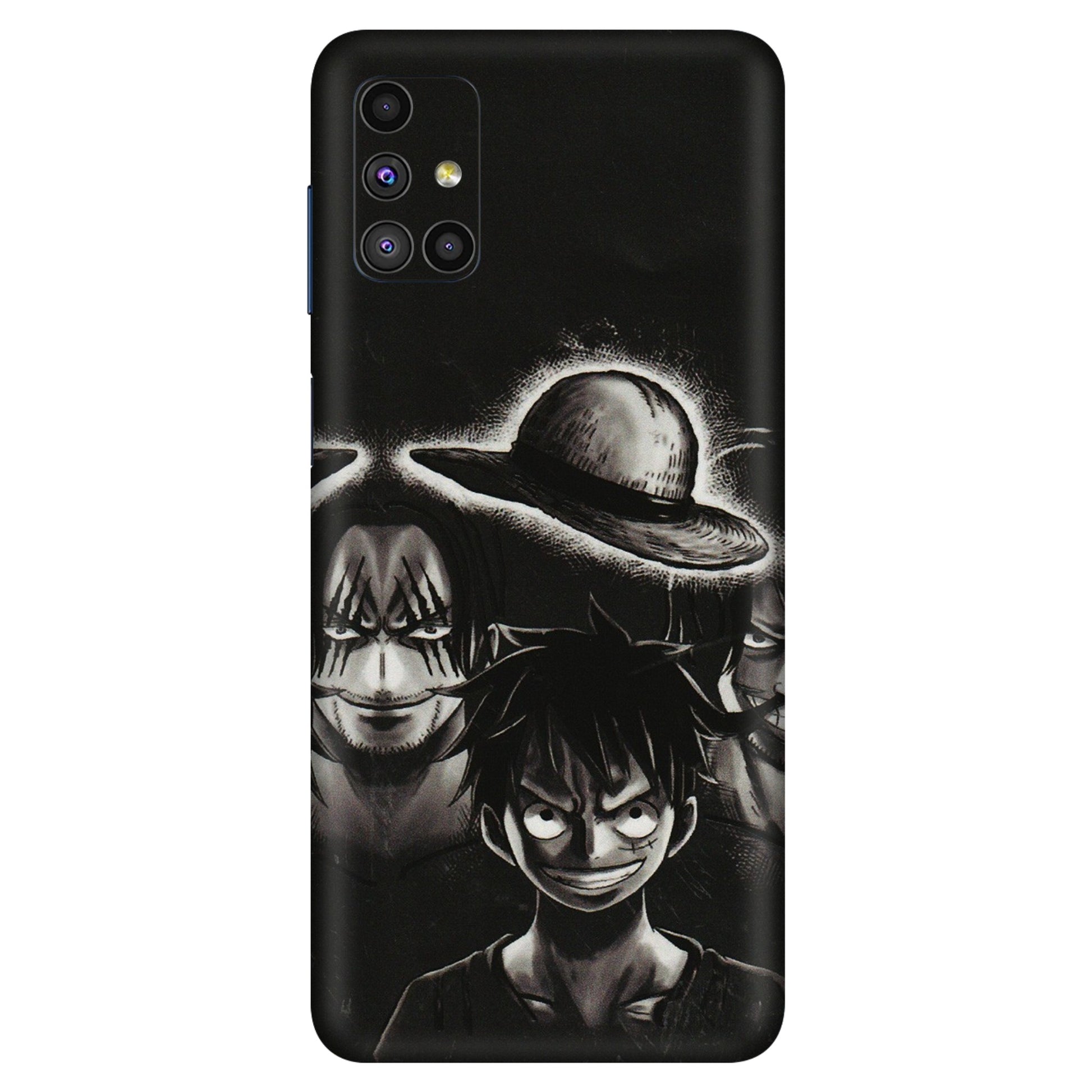 Samsung M/F/Note/Flip and C Phone Skins (All Models) - Black Luffy Hat - 3D Embossed Finish (L-57) Samsung Galaxy M51