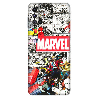 Samsung M/F/Note/Flip and C Phone Skins (All Models) - Marvel Colorful Comic - 3D Embossed Finish (L-64) Samsung Galaxy M51