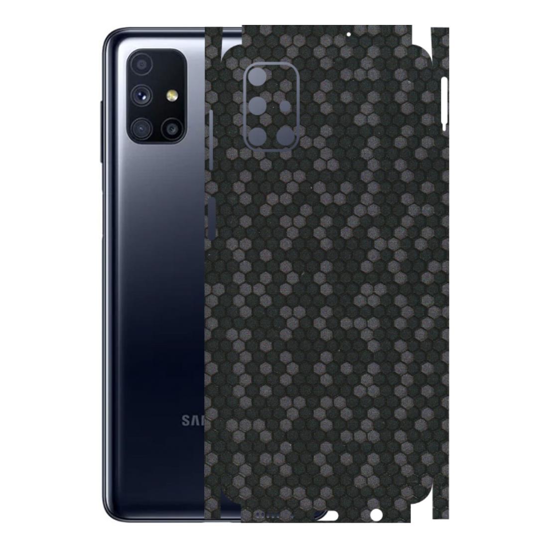 Samsung M/F/Note/Flip and C Phone Skins (All Models) - Black Grey Honeycomb Sober - 3D Embossed Finish (L-85) Samsung Galaxy M51