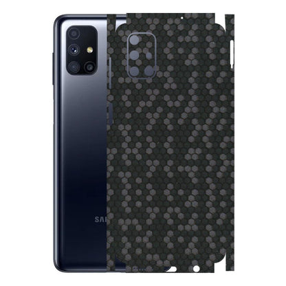 Samsung M/F/Note/Flip and C Phone Skins (All Models) - Black Grey Honeycomb Sober - 3D Embossed Finish (L-85) Samsung Galaxy M51