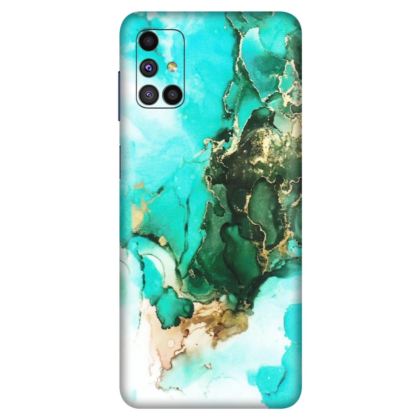 Samsung M/F/Note/Flip and C Phone Skins (All Models) - The Blue Gold Marble - Matte Finish (M-124) Samsung Galaxy M51
