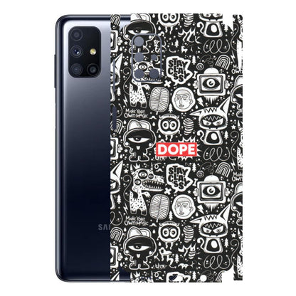 Samsung M/F/Note/Flip and C Phone Skins (All Models) - Dope Stay Classy Black Doodles - Matte Finish (M-126) Samsung Galaxy M51
