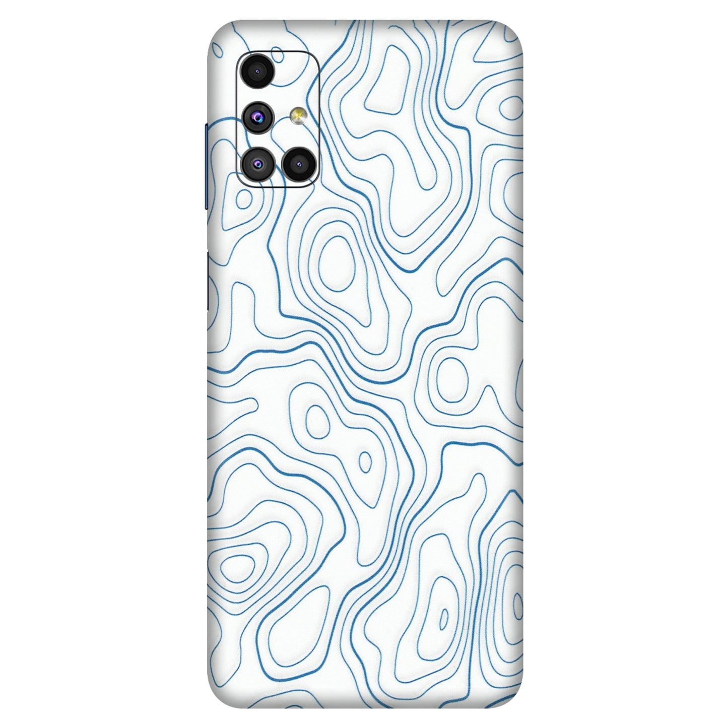 Samsung M/F/Note/Flip and C Phone Skins (All Models) - Blue And White Swirls - Matte Finish (M-139) Samsung Galaxy M51