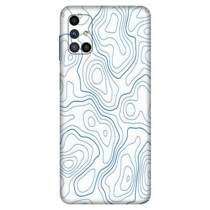 Samsung M/F/Note/Flip and C Phone Skins (All Models) - Blue And White Swirls - Matte Finish (M-139) Samsung Galaxy M51