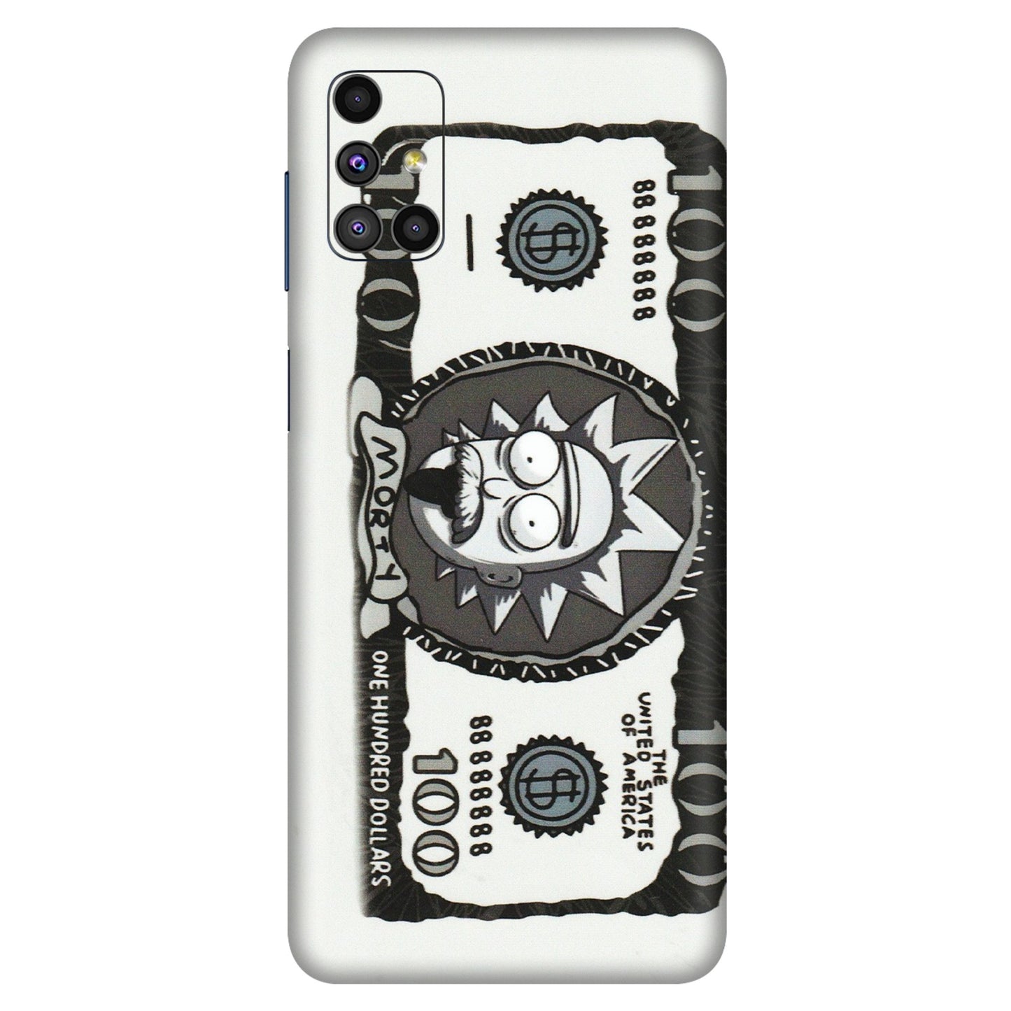 Samsung M/F/Note/Flip and C Phone Skins (All Models) - Rick And Morty Hundred Dollar Anime - Matte Finish (M-161) Samsung Galaxy M51