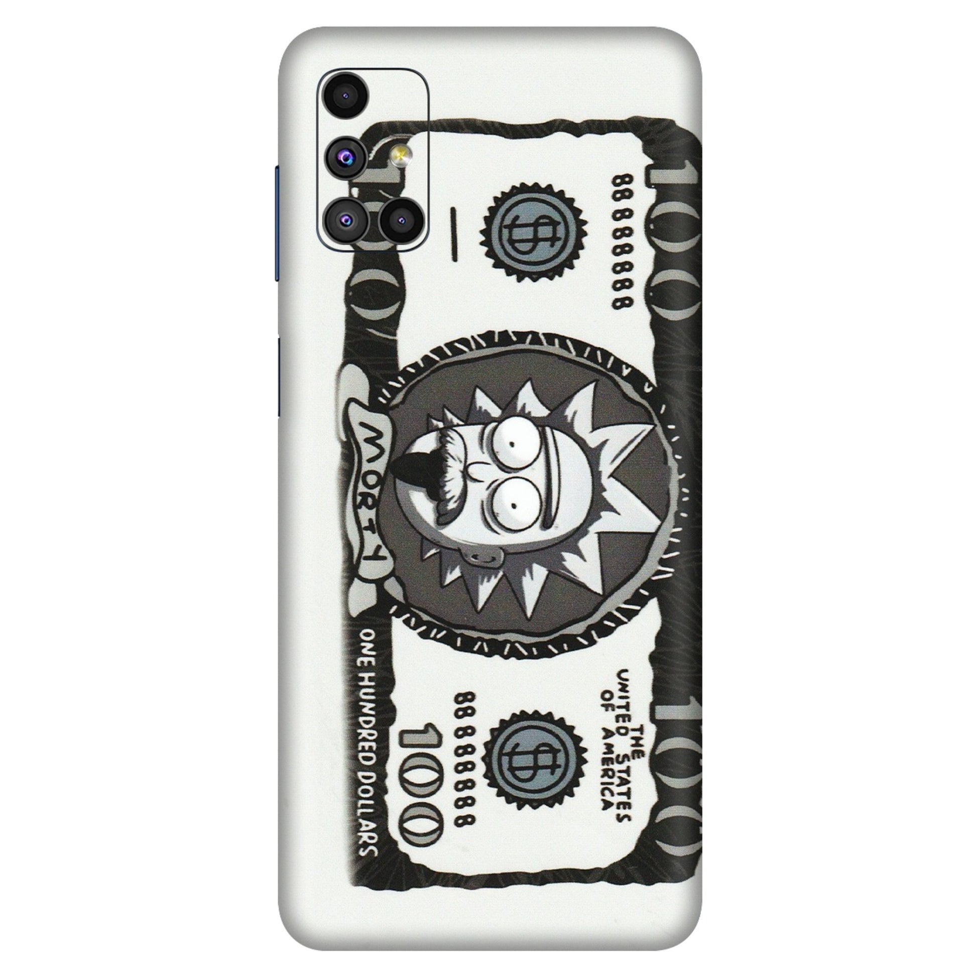 Samsung M/F/Note/Flip and C Phone Skins (All Models) - Rick And Morty Hundred Dollar Anime - Matte Finish (M-161) Samsung Galaxy M51