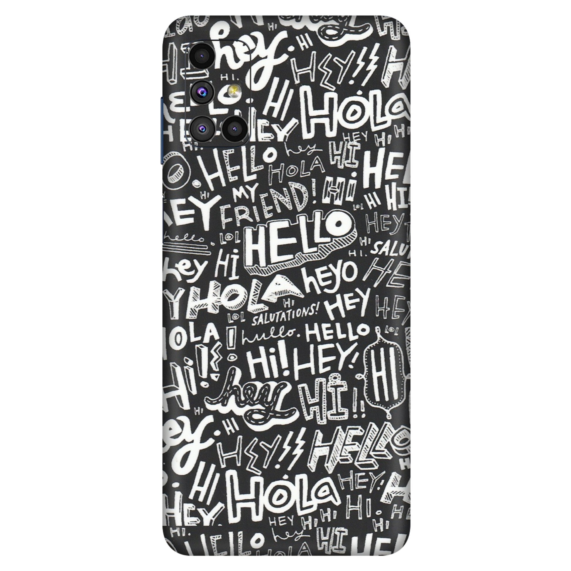 Samsung M/F/Note/Flip and C Phone Skins (All Models) - Hi Hello Doodles - Matte Finish (M-25) Samsung Galaxy M51