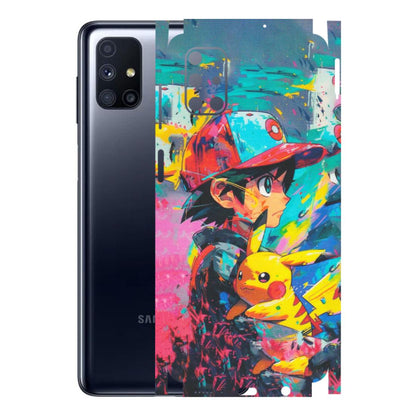 Samsung M/F/Note/Flip and C Phone Skins (All Models) - Ash & Pikachu - Matte Finish (M-26) Samsung Galaxy M51