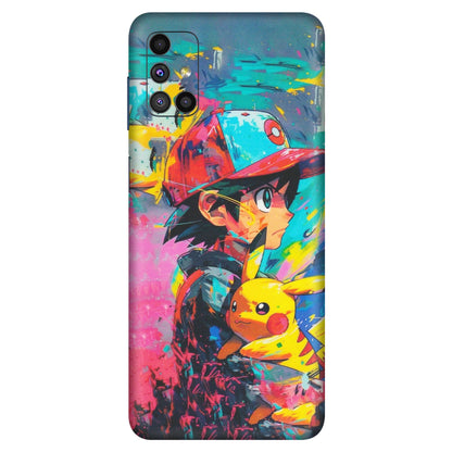 Samsung M/F/Note/Flip and C Phone Skins (All Models) - Ash & Pikachu - Matte Finish (M-26) Samsung Galaxy M51