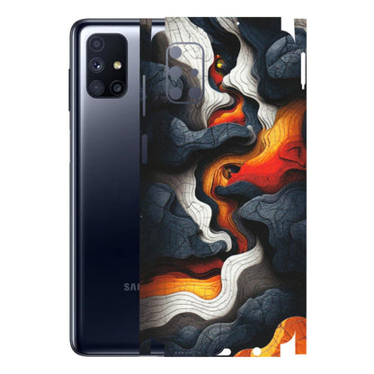 Samsung M/F/Note/Flip and C Phone Skins (All Models) - Abstract Volcanic Layers - Matte Finish (M-52) Samsung Galaxy M51