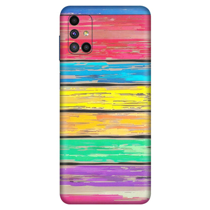 Samsung M/F/Note/Flip and C Phone Skins (All Models) - Multi Colour Wooden Wall - Matte Finish (M-96) Samsung Galaxy M51