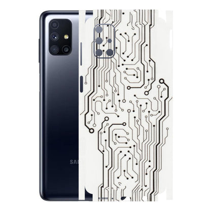 Samsung M/F/Note/Flip and C Phone Skins (All Models) - Tech Circuits - Transparent Finish (T-03) Samsung Galaxy M51