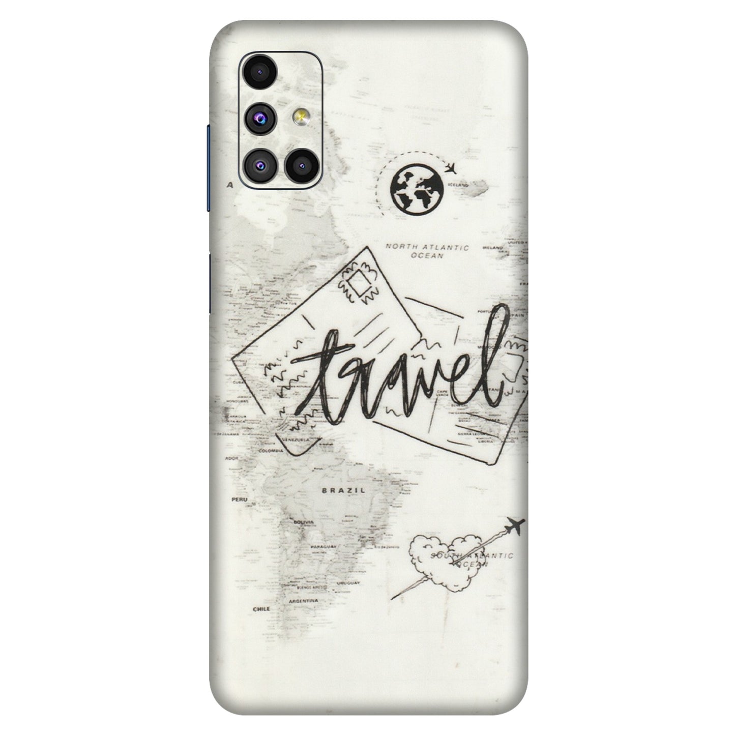 Samsung M/F/Note/Flip and C Phone Skins (All Models) - Travel Ticket - Transparent Finish (T-06) Samsung Galaxy M51