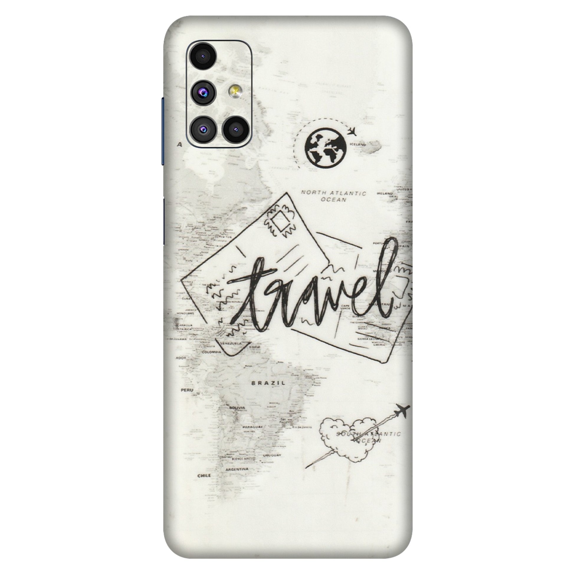 Samsung M/F/Note/Flip and C Phone Skins (All Models) - Travel Ticket - Transparent Finish (T-06) Samsung Galaxy M51