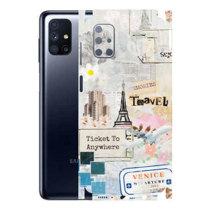 Samsung M/F/Note/Flip and C Phone Skins (All Models) - Travel Memories - Transparent Finish (T-09) Samsung Galaxy M51