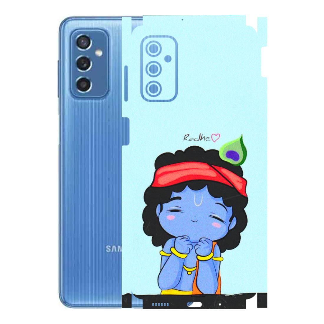 Samsung M/F/Note/Flip and C Phone Skins (All Models) - Radhe Radhe Cute Toon - 3D Embossed Finish (L-05) Samsung Galaxy M52 (5G)