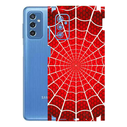 Samsung M/F/Note/Flip and C Phone Skins (All Models) - Classic Spidey Web - 3D Embossed Finish (L-115) Samsung Galaxy M52 (5G)