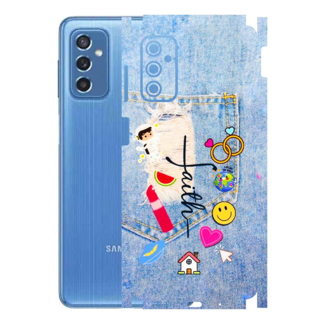 Samsung M/F/Note/Flip and C Phone Skins (All Models) - Denim Jeans Pocket - 3D Embossed Finish (L-134) Samsung Galaxy M52 (5G)