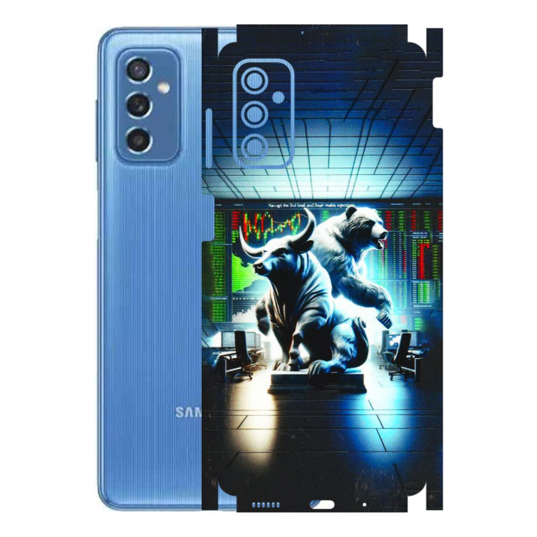Samsung M/F/Note/Flip and C Phone Skins (All Models) - Stock Market Sensex Bear vs Bulls - 3D Embossed Finish (L-15) Samsung Galaxy M52 (5G)