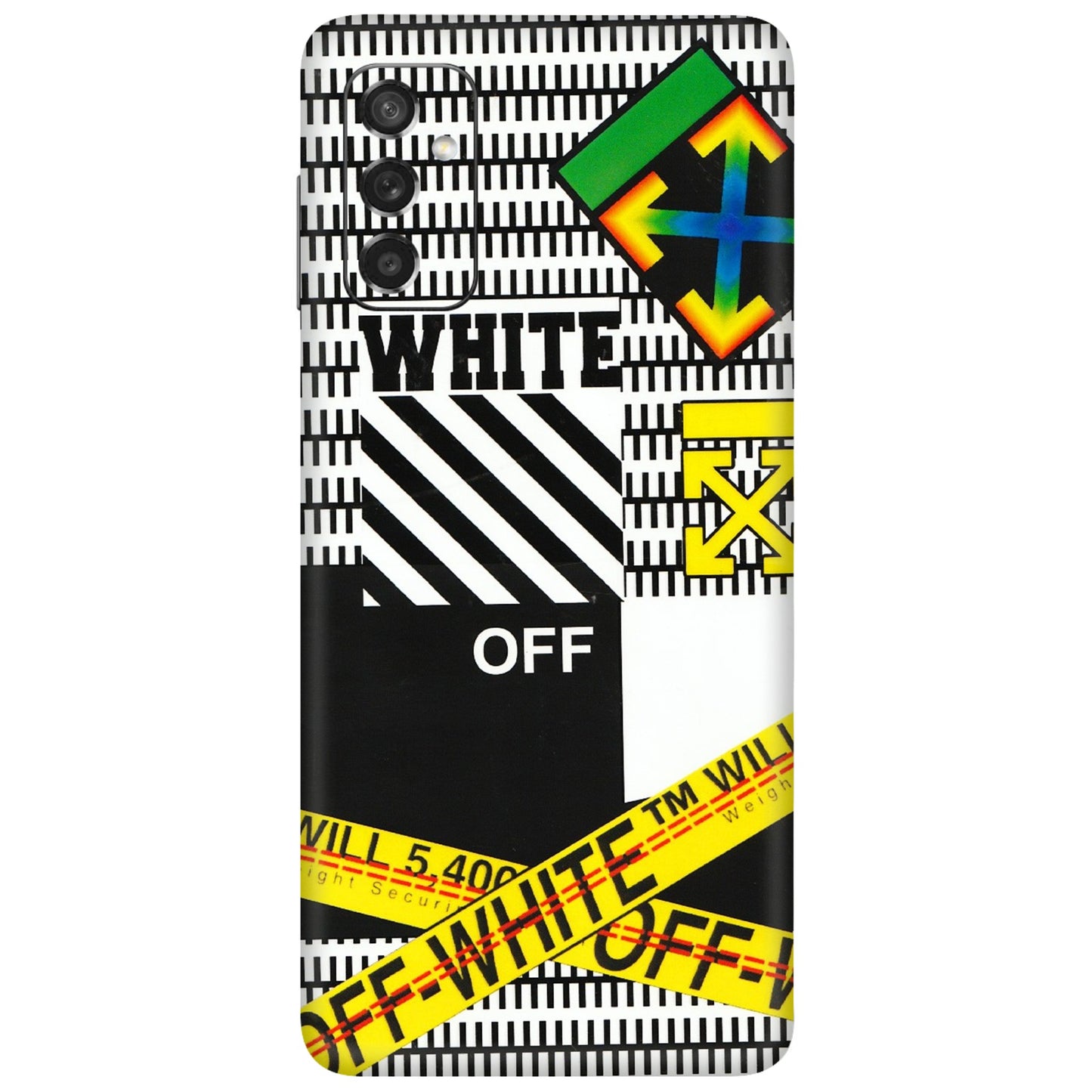 Samsung M/F/Note/Flip and C Phone Skins (All Models) - White Off Abstract - 3D Embossed Finish (L-172) Samsung Galaxy M52 (5G)