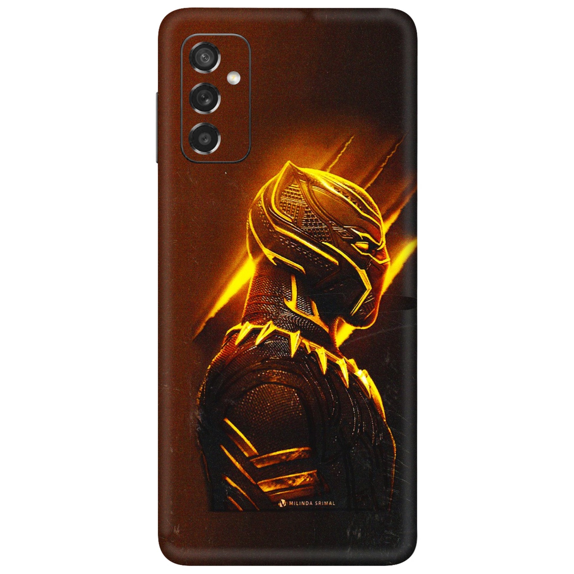 Samsung M/F/Note/Flip and C Phone Skins (All Models) - Gold Black Panther - 3D Embossed Finish (L-181) Samsung Galaxy M52 (5G)