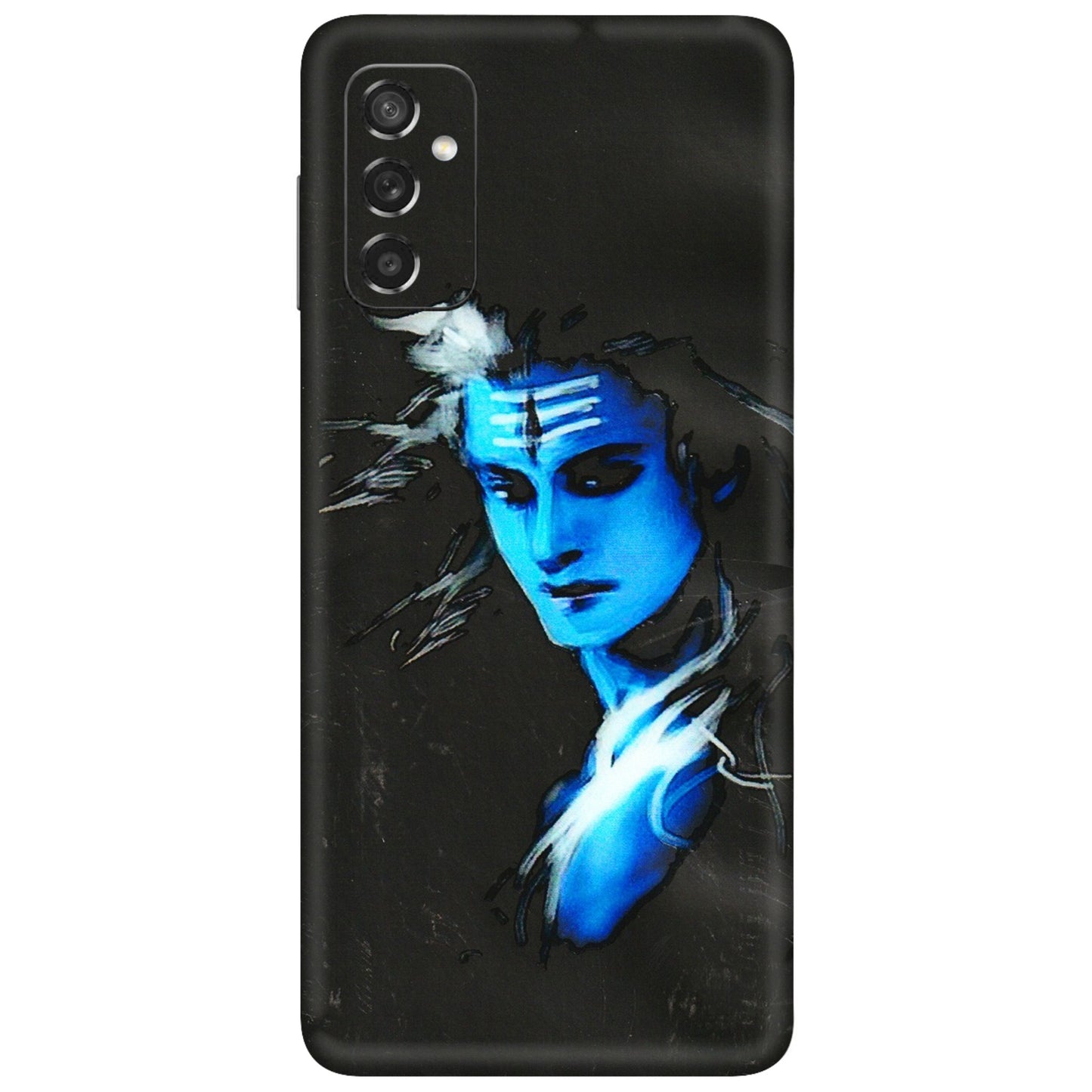 Samsung M/F/Note/Flip and C Phone Skins (All Models) - Har Har Mahadev Blue/Black - 3D Embossed Finish (L-185) Samsung Galaxy M52 (5G)