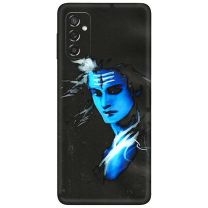 Samsung M/F/Note/Flip and C Phone Skins (All Models) - Har Har Mahadev Blue/Black - 3D Embossed Finish (L-185) Samsung Galaxy M52 (5G)