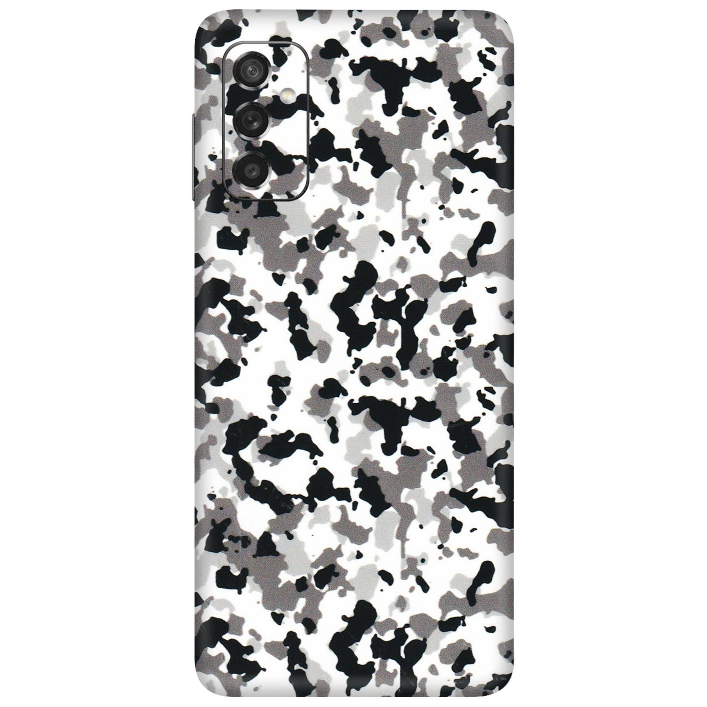 Samsung M/F/Note/Flip and C Phone Skins (All Models) - White Black Camouflage - 3D Embossed Finish (L-18) Samsung Galaxy M52 (5G)