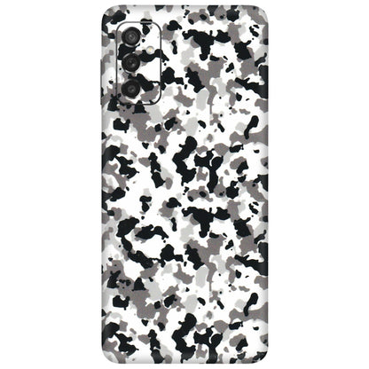 Samsung M/F/Note/Flip and C Phone Skins (All Models) - White Black Camouflage - 3D Embossed Finish (L-18) Samsung Galaxy M52 (5G)