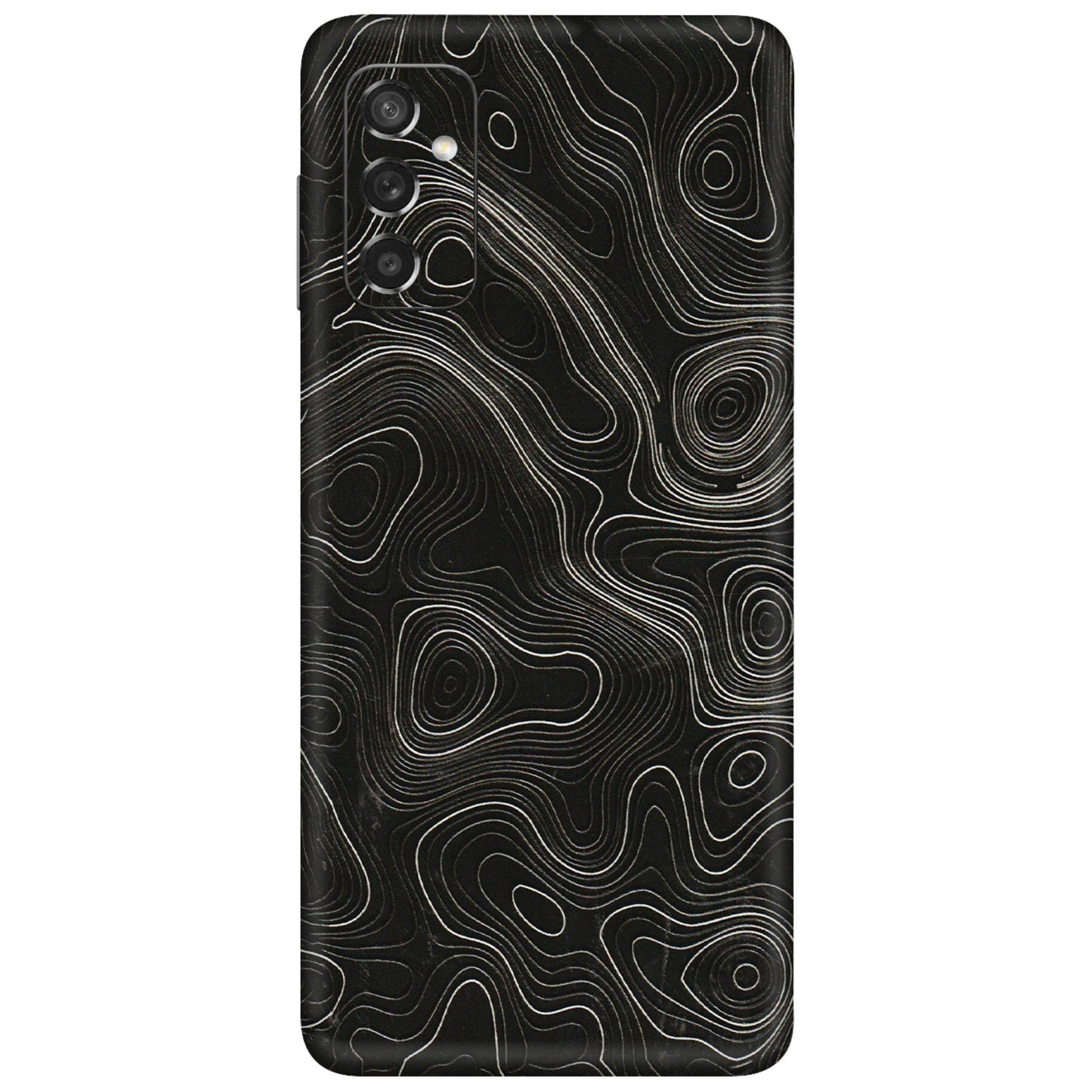 Samsung M/F/Note/Flip and C Phone Skins (All Models) - Black Swirl - 3D Embossed Finish (L-196) Samsung Galaxy M52 (5G)