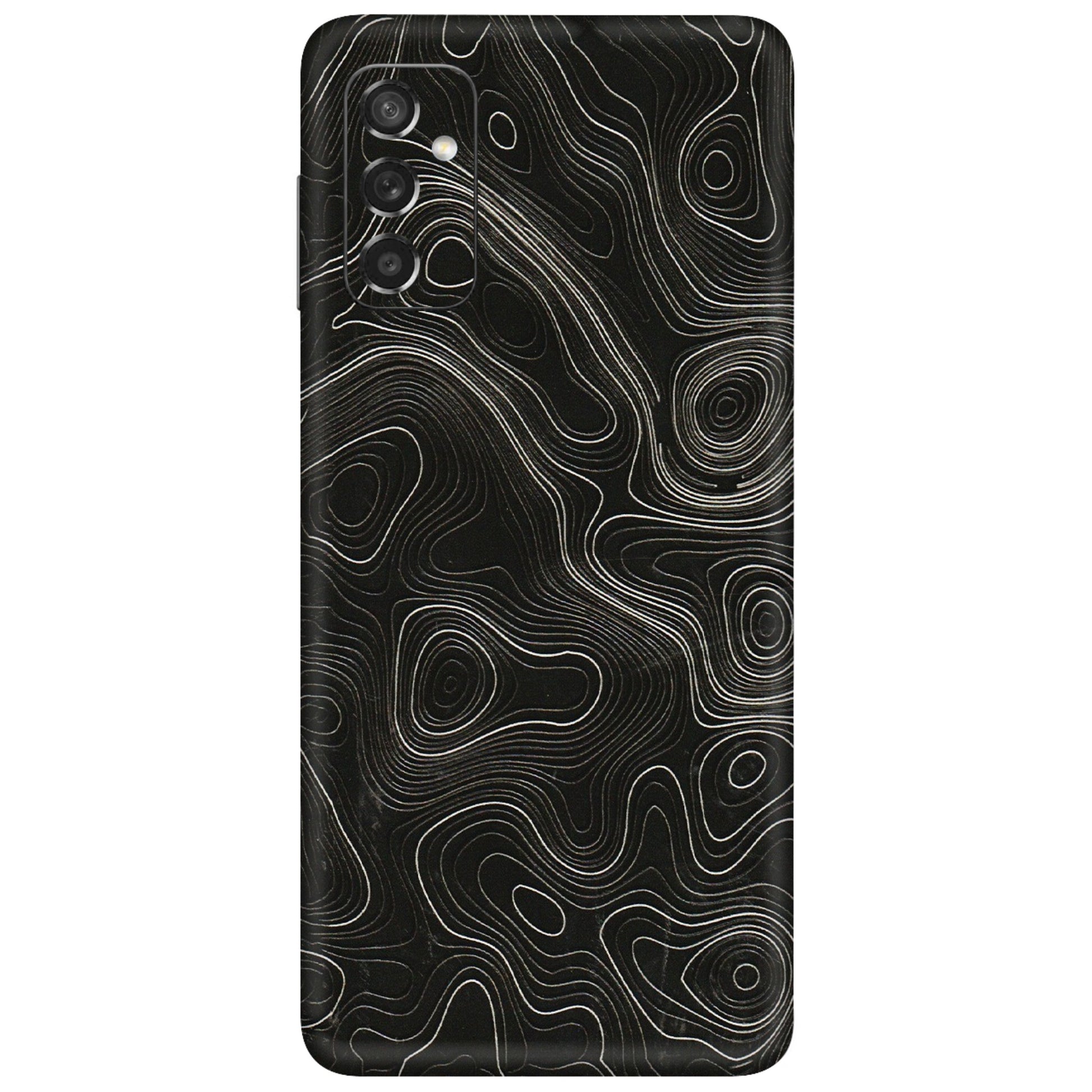 Samsung M/F/Note/Flip and C Phone Skins (All Models) - Black Swirl - 3D Embossed Finish (L-196) Samsung Galaxy M52 (5G)