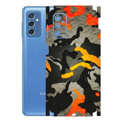 Samsung M/F/Note/Flip and C Phone Skins (All Models) - Orange Camouflage - 3D Embossed Finish (L-204) Samsung Galaxy M52 (5G)