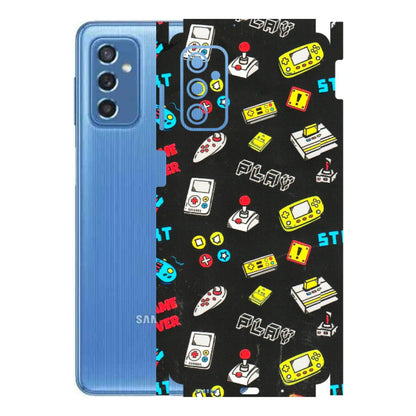 Samsung M/F/Note/Flip and C Phone Skins (All Models) - Gaming Doodles - 3D Embossed Finish (L-224) Samsung Galaxy M52 (5G)