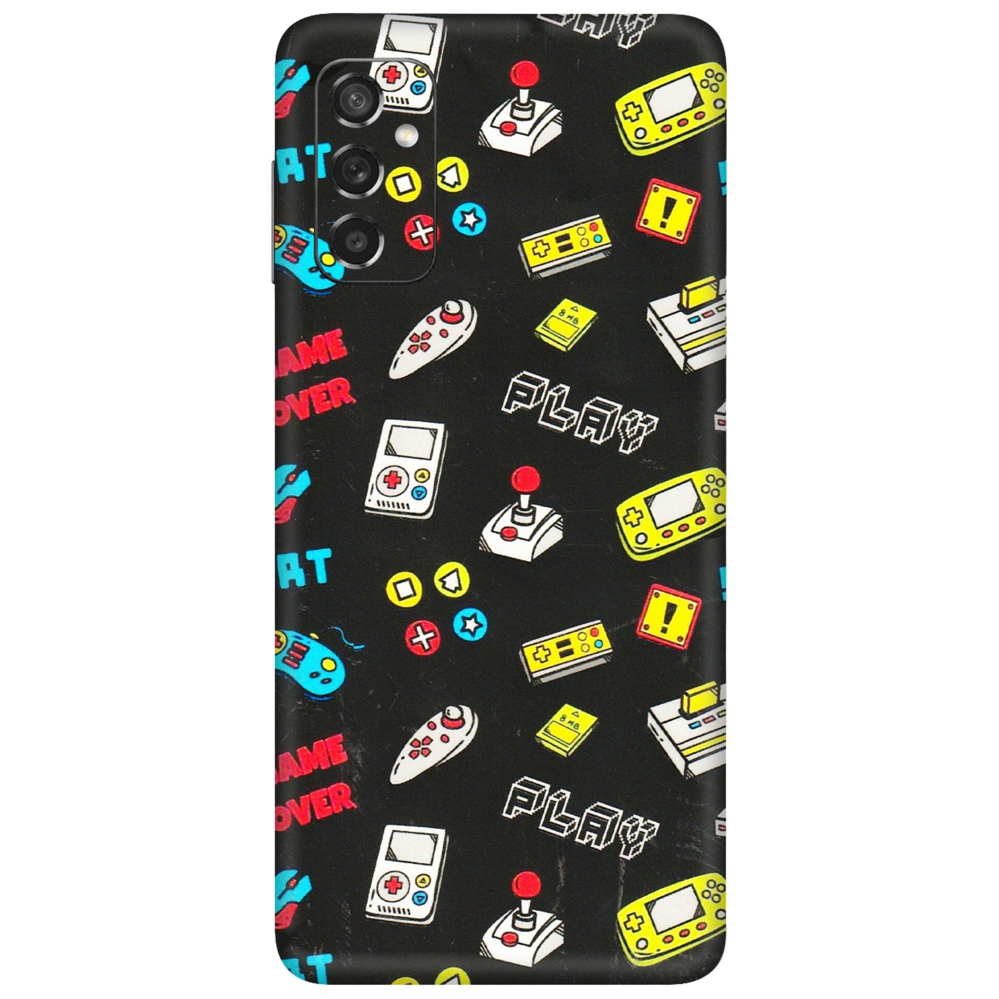 Samsung M/F/Note/Flip and C Phone Skins (All Models) - Gaming Doodles - 3D Embossed Finish (L-224) Samsung Galaxy M52 (5G)