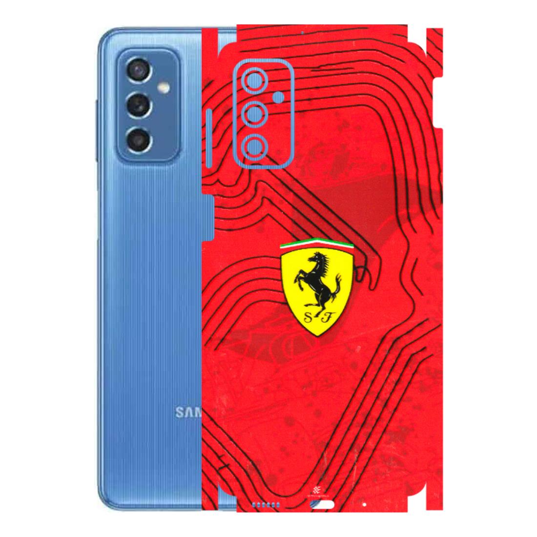 Samsung M/F/Note/Flip and C Phone Skins (All Models) - Red Ferrari Logo Stylish - 3D Embossed Finish (L-238) Samsung Galaxy M52 (5G)