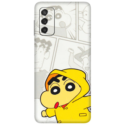 Samsung M/F/Note/Flip and C Phone Skins (All Models) - Yellow Shinchan Comic - 3D Embossed Finish (L-246) Samsung Galaxy M52 (5G)