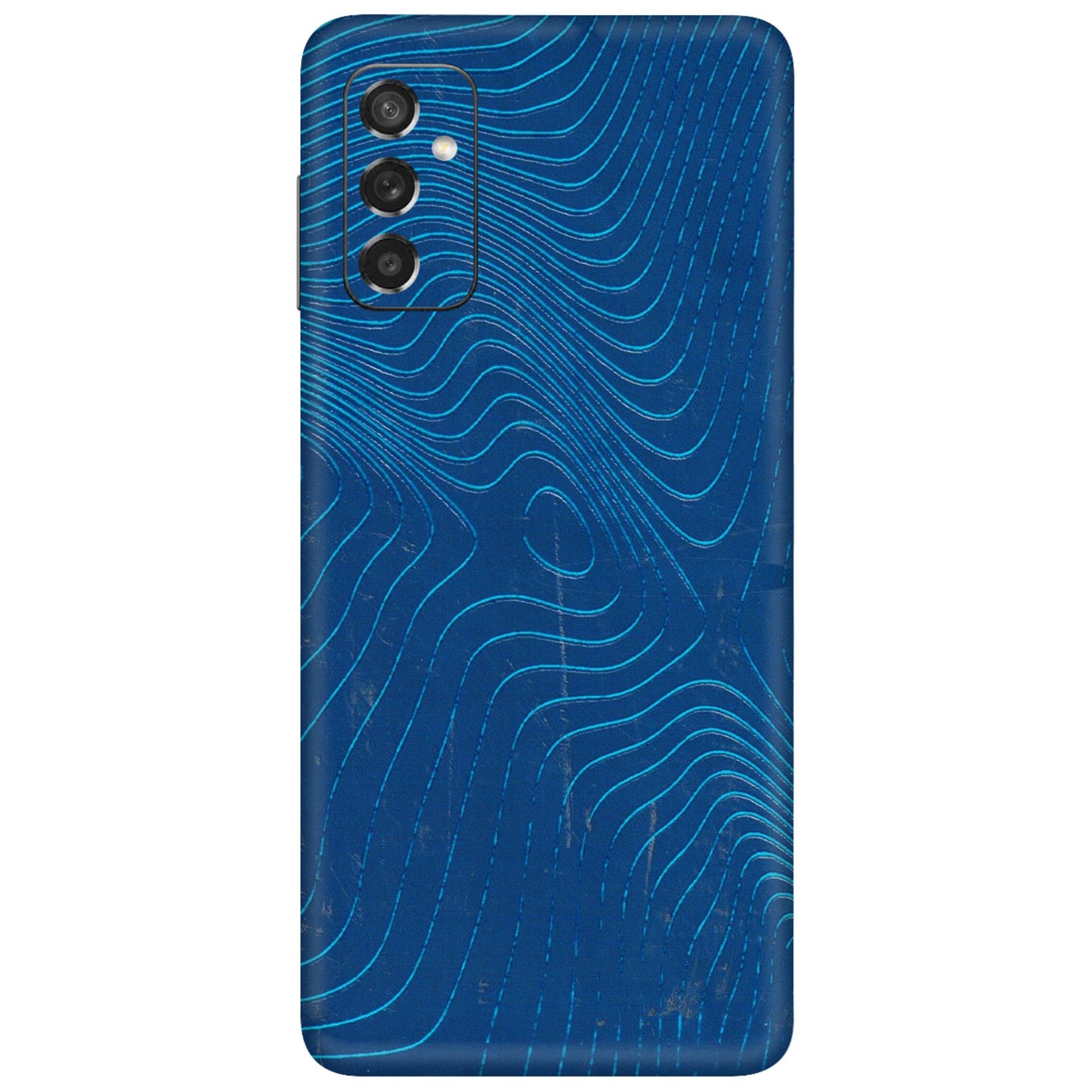 Samsung M/F/Note/Flip and C Phone Skins (All Models) - Abstract Blue Line Map - 3D Embossed Finish (L-272) Samsung Galaxy M52 (5G)
