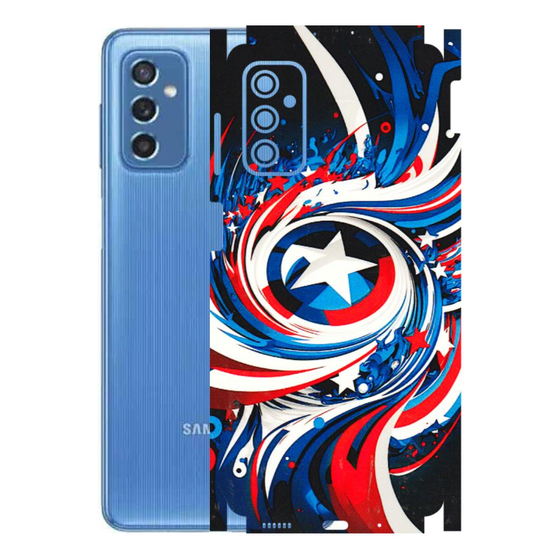 Samsung M/F/Note/Flip and C Phone Skins (All Models) - Captain America Logo - 3D Embossed Finish (L-307) Samsung Galaxy M52 (5G)