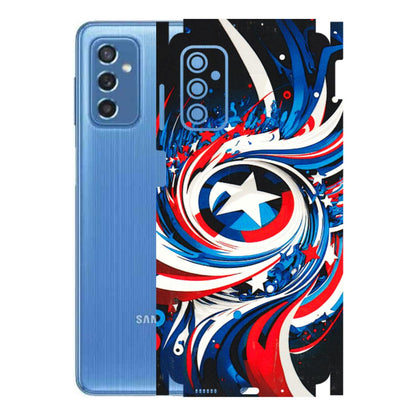 Samsung M/F/Note/Flip and C Phone Skins (All Models) - Captain America Logo - 3D Embossed Finish (L-307) Samsung Galaxy M52 (5G)