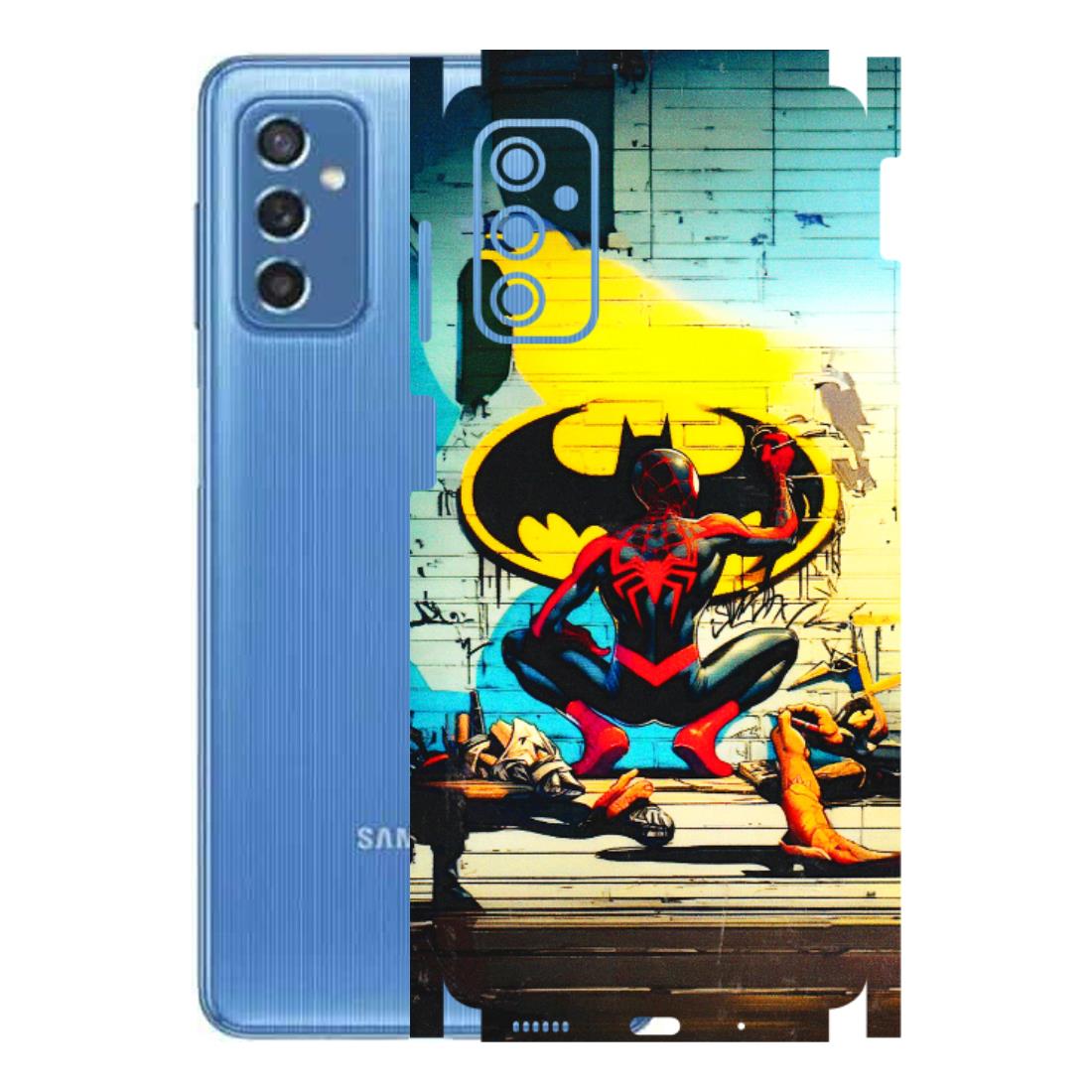 Samsung M/F/Note/Flip and C Phone Skins (All Models) - New Spiderman Bat Logo - 3D Embossed Finish (L-309) Samsung Galaxy M52 (5G)