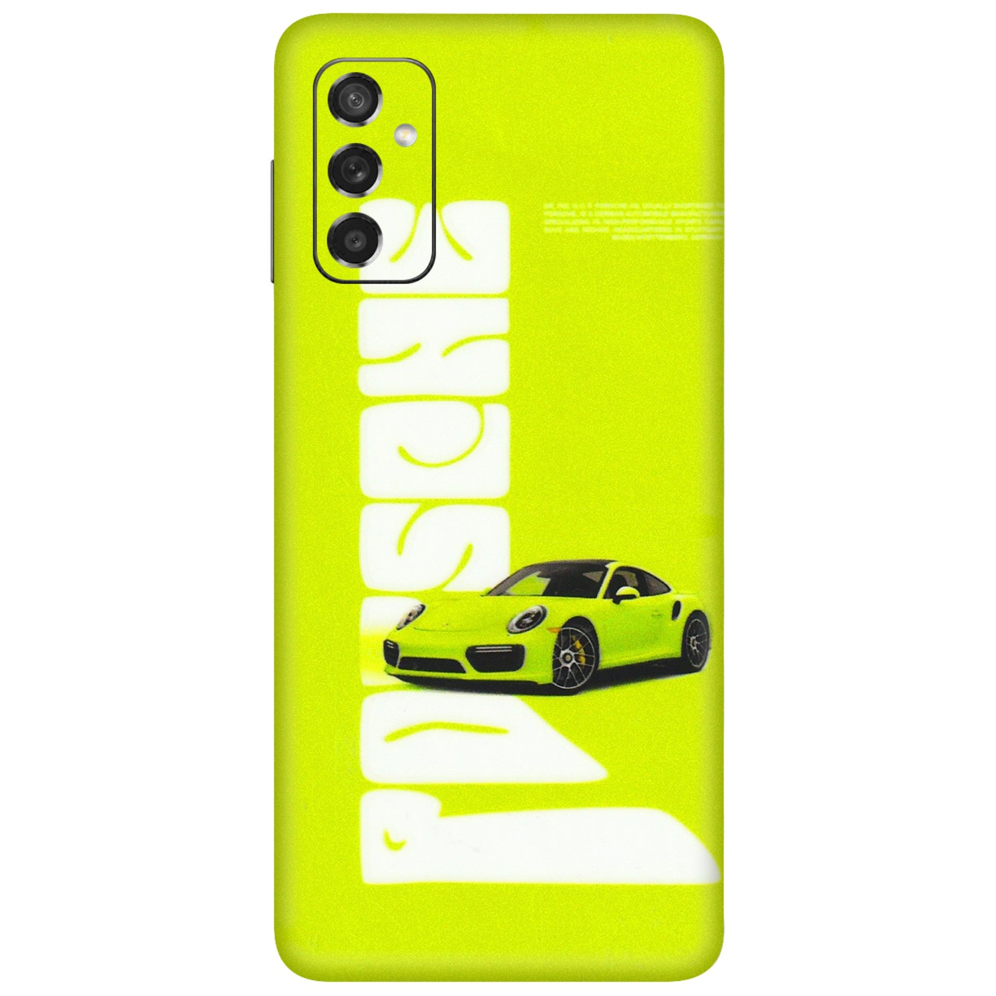 Samsung M/F/Note/Flip and C Phone Skins (All Models) - Lime Green Porche - 3D Embossed Finish (L-30) Samsung Galaxy M52 (5G)
