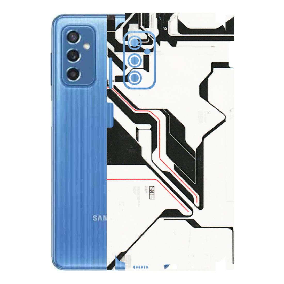 Samsung M/F/Note/Flip and C Phone Skins (All Models) - White Techy Logo - 3D Embossed Finish (L-312) Samsung Galaxy M52 (5G)