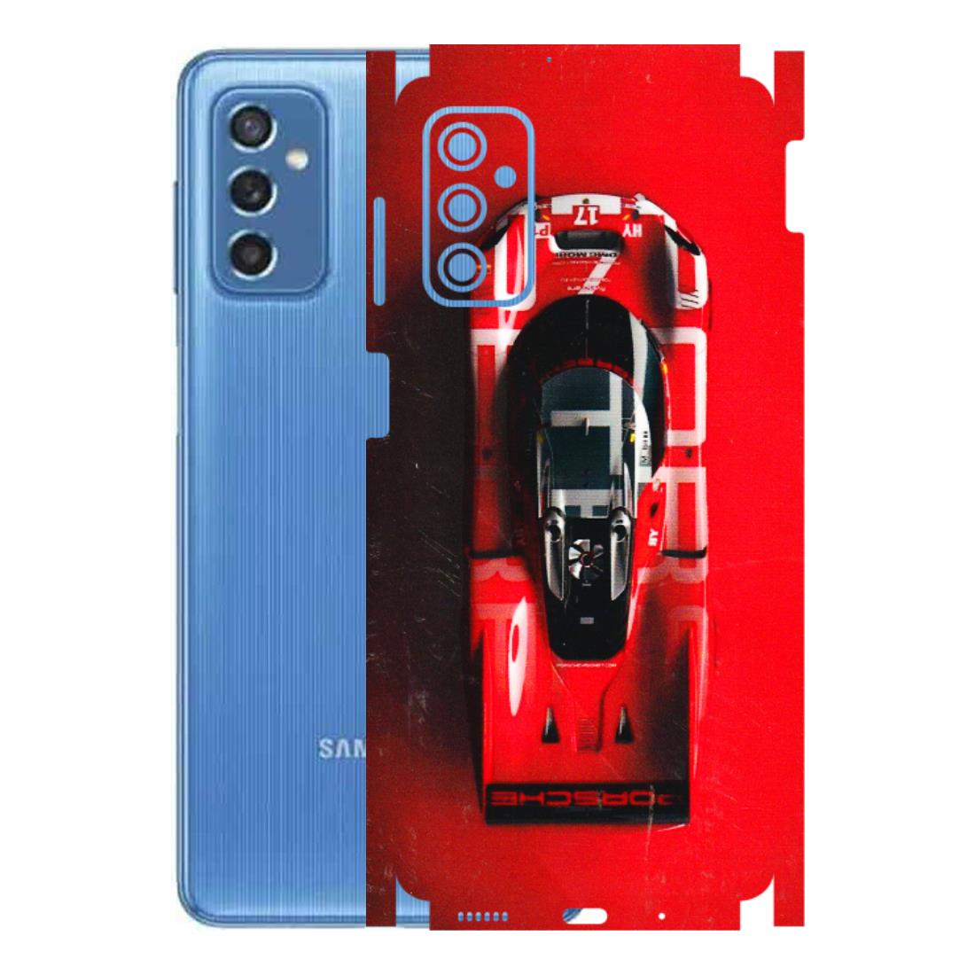 Samsung M/F/Note/Flip and C Phone Skins (All Models) - Red Porsche Car Logo - 3D Embossed Finish (L-315) Samsung Galaxy M52 (5G)