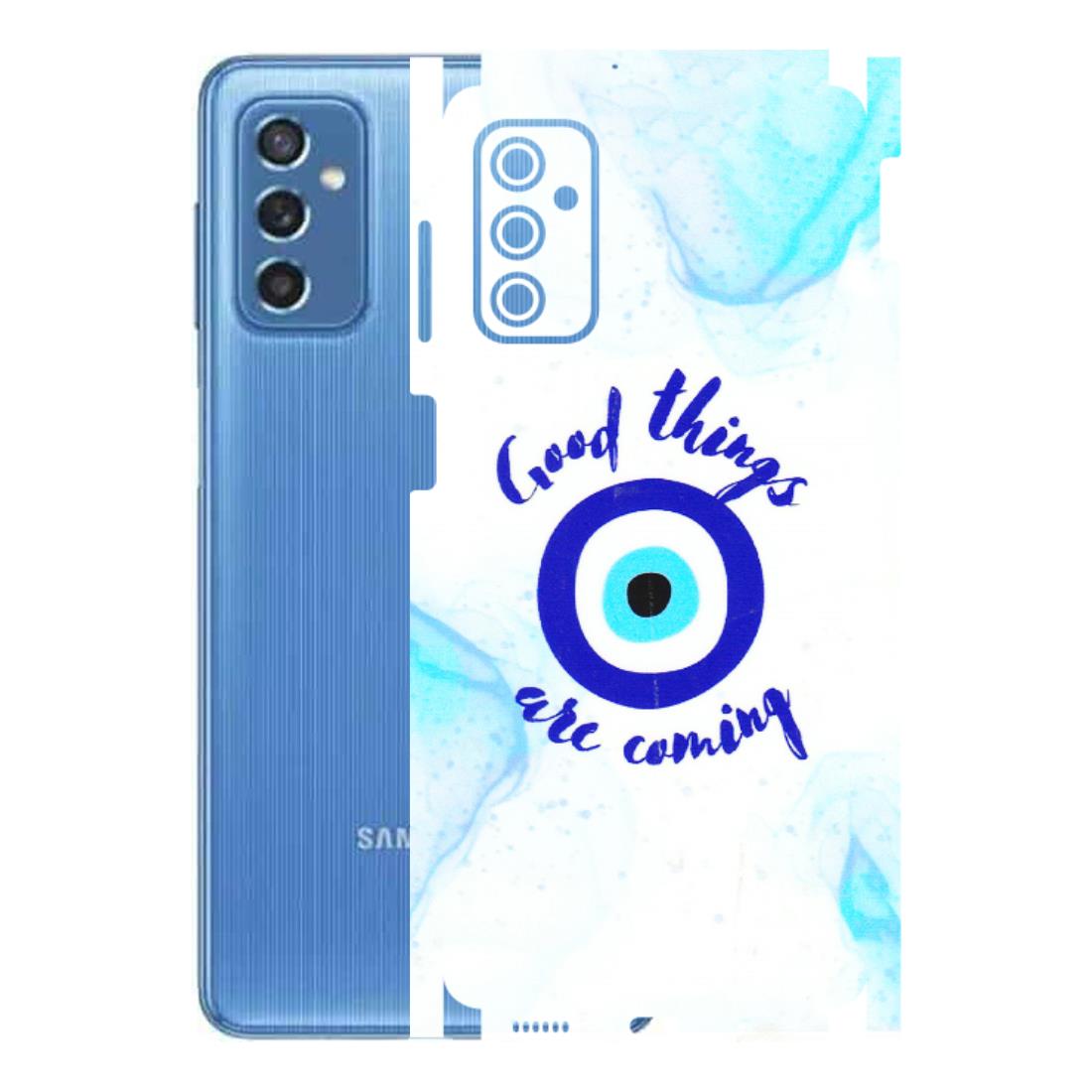 Samsung M/F/Note/Flip and C Phone Skins (All Models) - Evil Eye Good Things Are Coming - 3D Embossed Finish (L-322) Samsung Galaxy M52 (5G)