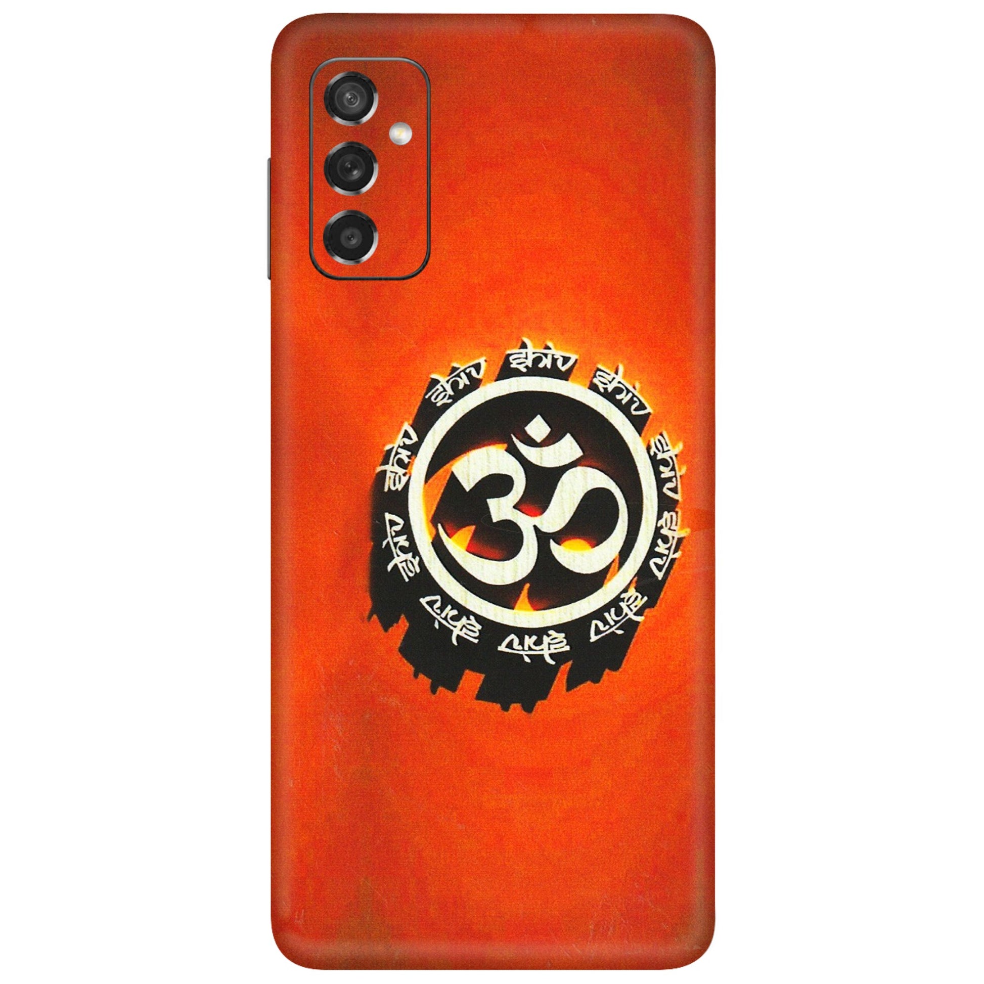 Samsung M/F/Note/Flip and C Phone Skins (All Models) - Aum Shiv Orange - 3D Embossed Finish (L-32) Samsung Galaxy M52 (5G)
