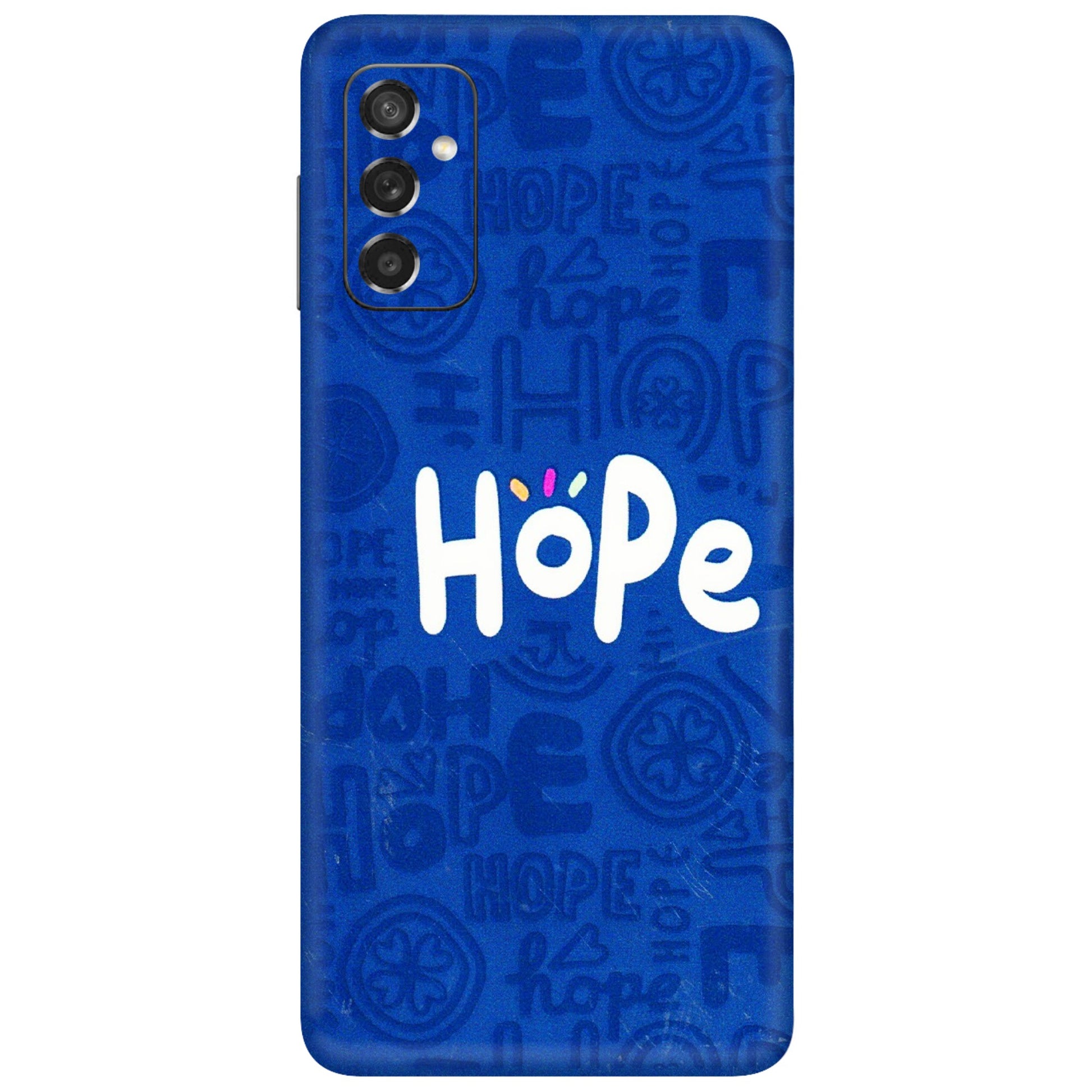 Samsung M/F/Note/Flip and C Phone Skins (All Models) - Hope Doodles Blue - 3D Embossed Finish (L-43) Samsung Galaxy M52 (5G)