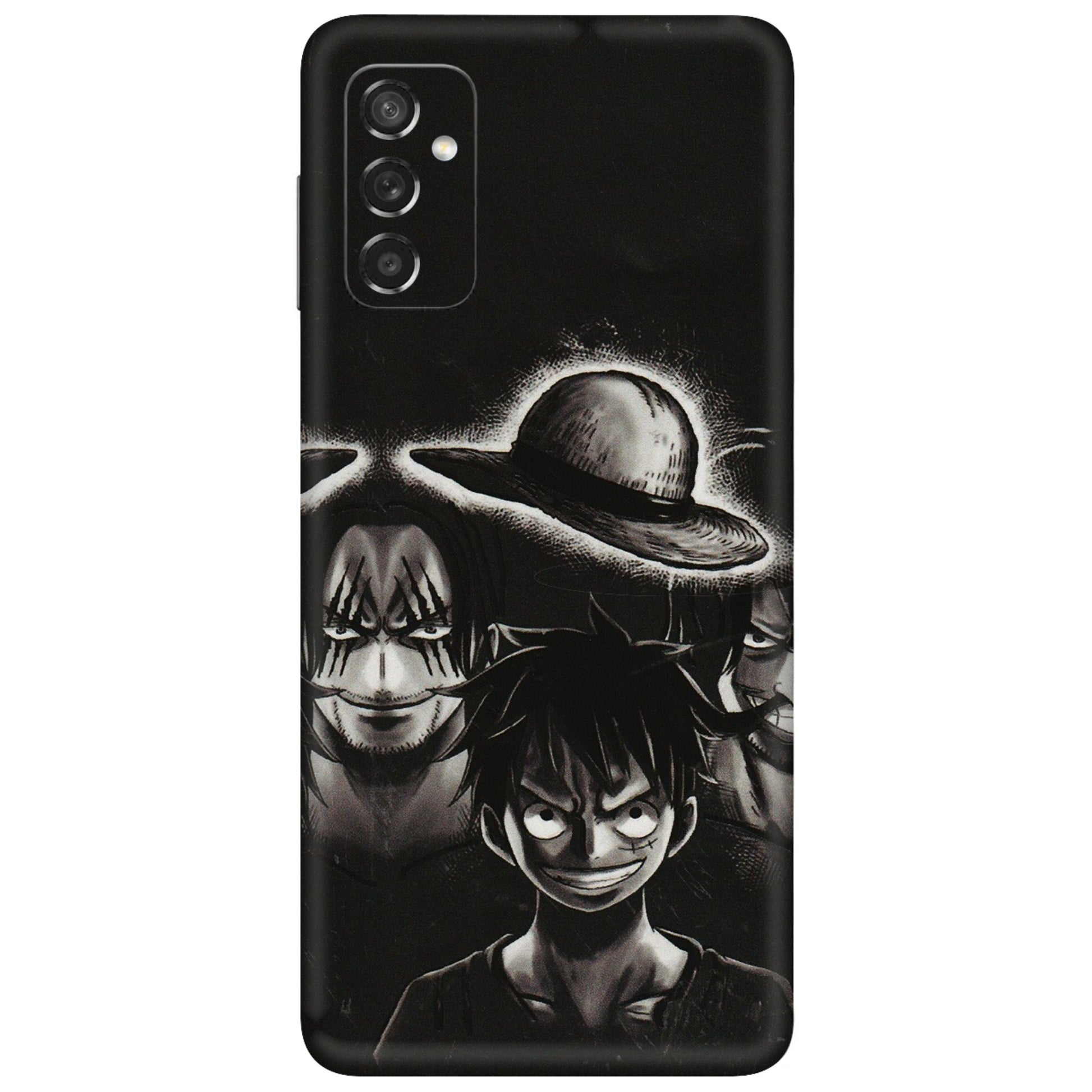Samsung M/F/Note/Flip and C Phone Skins (All Models) - Black Luffy Hat - 3D Embossed Finish (L-57) Samsung Galaxy M52 (5G)